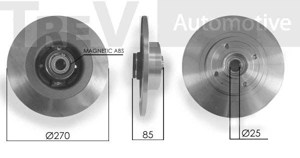 TREVI AUTOMOTIVE Комплект подшипника ступицы колеса WB2270